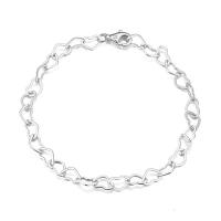 Sterling Silver Bracelets, 925 Sterling Silver, Heart, plated, Unisex silver color [