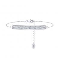 Fashion Jewelry Anklet, 925 Sterling Silver, with 5CM extender chain, plated, micro pave cubic zirconia & for woman Approx 21.5 cm [