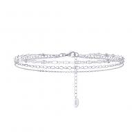 Fashion Jewelry Anklet, 925 Sterling Silver, with 5CM extender chain, plated, for woman Approx 21 cm 