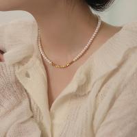 Schmuck Perlen Halskette, Natürliche kultivierte Süßwasserperlen, mit Kunststoff Perlen, rund, Modeschmuck & verschiedene Stile für Wahl & für Frau, Länge:43.5 , verkauft von PC