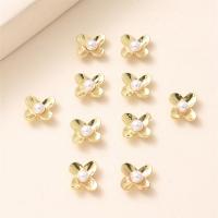Hair Barrette Finding, Zinc Alloy, with Plastic Pearl, gold color plated, DIY [