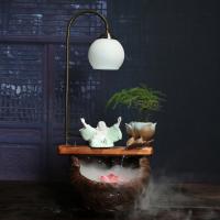 Porcelain Water Fountain Ornament, handmade, for home and office & durable & with LED light [