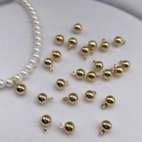 Perles de pendentif en cuivre, laiton, Rond, Placage de couleur d'or, DIY Vendu par PC