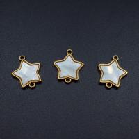 Connecteur de bijoux Coquillage, laiton, avec coquille, étoile, Placage de couleur d'or, DIY & boucle de 1/1, blanc Vendu par PC