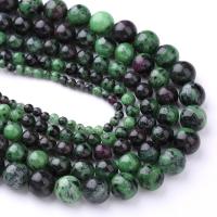 Ruby in Zoisite Beads, Round, DIY green 
