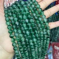 Single Gemstone Beads, Grass Chalcedony, Round, DIY green 