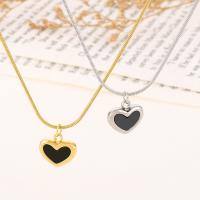 Titanium Steel Jewelry Necklace, with Acrylic, Heart, plated, fashion jewelry & for woman Approx 45 cm [