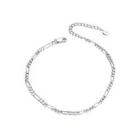 Fashion Jewelry Anklet, 925 Sterling Silver, with 5CM extender chain, plated, for woman Approx 21.5 cm 