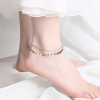 Fashion Jewelry Anklet, 925 Sterling Silver, with 5CM extender chain, plated, for woman Approx 20 cm 