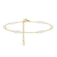 Fashion Jewelry Anklet, 925 Sterling Silver, with Freshwater Pearl, with 5CM extender chain, plated, for woman Approx 22 cm [