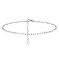 Fashion Jewelry Anklet, 925 Sterling Silver, with 5CM extender chain, plated, for woman, platinum color Approx 22 cm 