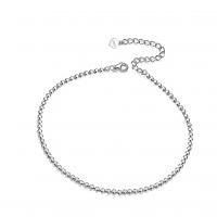 Fashion Jewelry Anklet, 925 Sterling Silver, with 5CM extender chain, plated, for woman, platinum color Approx 21 cm 