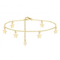 Fashion Jewelry Anklet, 925 Sterling Silver, with 5CM extender chain, Star, plated, for woman Approx 21 cm 