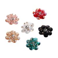 Hair Barrette Finding, Resin, with Zinc Alloy, Flower, random style & DIY, mixed colors, 25mm 