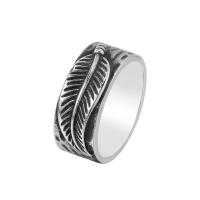 Titanium Steel Finger Ring, Vacuum Ion Plating, vintage & fashion jewelry & for man & blacken 9mm [
