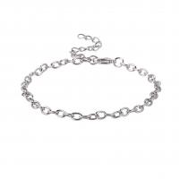 Bracelets En alliage de zinc, avec 1.97inch chaînes de rallonge, Plaqué de couleur d'argent, bijoux de mode & unisexe Environ 6.69 pouce, Vendu par brin[