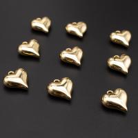 Латунные подвески-сердце, Латунь, Сердце, плакирован золотом, DIY продается PC