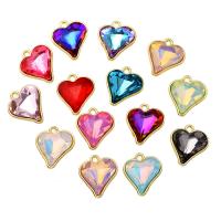 Pendentifs en alliage de Zinc Crystal, avec cristal, coeur, Placage, DIY, plus de couleurs à choisir Vendu par sac[