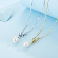 Titanium Steel Jewelry Necklace, with Pearl Oyster, plated, fashion jewelry & for woman Approx 50 cm [