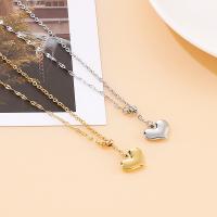 Edelstahl Schmuck Halskette, 304 Edelstahl, mit Verlängerungskettchen von 5cm, Herz, plattiert, Modeschmuck & verschiedene Stile für Wahl & für Frau, keine, Länge:ca. 45 cm, verkauft von PC[