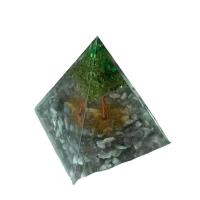 Harz Dekoration, Kunstharz, mit Labradorit & Peridot Stein, Pyramide, Epoxidharzklebstoff, für Zuhause und Büro & verschiedene Größen vorhanden, verkauft von PC[