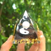 Resin Decoration, Synthetic Resin, with Natural Gravel, Pyramidal, epoxy gel, for home and office 