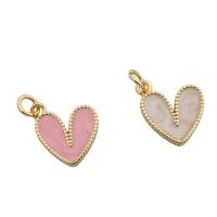 Brass Heart Pendants, fashion jewelry & Unisex & enamel Approx 3.5mm [