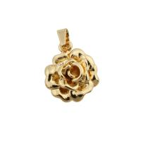 Латунь цветок кулоны, Форма цветка, плакирован золотом, ювелирные изделия моды & Женский, Золотой отверстие:Приблизительно 3.5mm, продается PC