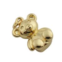 Латунные Подвески в форме животного, Латунь, Медведь, плакирован золотом, ювелирные изделия моды & Мужская, Золотой отверстие:Приблизительно 1.5mm, продается PC