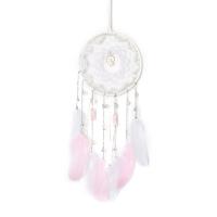 Fashion Dream Catcher, Feather, with Caddice & Plastic & Iron, handmade, for home and office, white, 580mm 