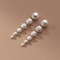 Sterling Silver Spacer Beads, 925 Sterling Silver, Round, plated, DIY platinum color 