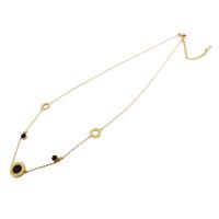 Edelstahl Schmuck Halskette, 304 Edelstahl, plattiert, Micro pave Zirkonia & für Frau & Emaille, goldfarben, Länge:ca. 39 cm, verkauft von PC[