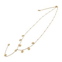 Edelstahl Schmuck Halskette, 304 Edelstahl, plattiert, für Frau, goldfarben, Länge:ca. 47 cm, verkauft von PC[