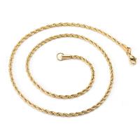 Stainless Steel Chain Necklace, 304 Stainless Steel, plated, French Rope Chain & Unisex Approx 23.6 Inch 