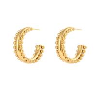 Stainless Steel Stud Earring, 304 Stainless Steel, Vacuum Ion Plating, fashion jewelry & for woman, golden [