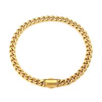 Halskette, 304 Edelstahl, Vakuum-Ionen-Beschichtung, Modeschmuck & für Frau, goldfarben, Länge:ca. 40 cm, verkauft von PC[