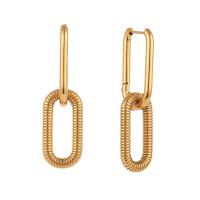 Stainless Steel Drop Earring, 304 Stainless Steel, Vacuum Ion Plating, fashion jewelry & for woman & hollow, golden [