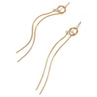 Stainless Steel Drop Earring, 316L Stainless Steel, 18K gold plated, fashion jewelry & for woman, golden, 84mm [
