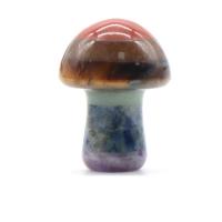 Gemstone Decoration, Rainbow Stone, mushroom, polished, for home and office, multi-colored 