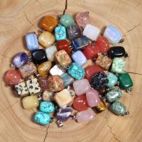 Mixed Gemstone Pendants, Natural Stone, random style & DIY, mixed colors [