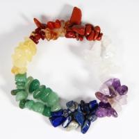 Gemstone Bracelets, Natural Stone, Nuggets, fashion jewelry & Unisex, mixed colors, Length about 3-6mm Approx 18 cm 