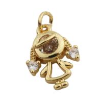 Cubic Zirconia Micro Pave Brass Pendant, gold color plated, fashion jewelry & micro pave cubic zirconia & for woman, golden Approx 3mm [