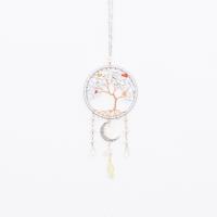 Fashion Dream Catcher, Howlite, with leather cord & Brass & Iron, Tree, handmade, for home and office, mixed colors, 320mm [