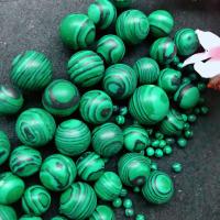 Single Gemstone Beads, Synthetic Malachite, Round, DIY & no hole, green, Approx [