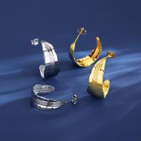 Titan Stahl Ohrringe, Titanstahl, Vakuum-Ionen-Beschichtung, Modeschmuck & für Frau, keine, 25.4x11.8mm, verkauft von Paar[