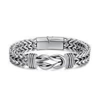 Titanium Steel Bracelet & Bangle, plated, for man, original color Approx 22 cm [
