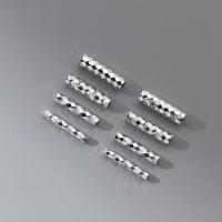 Sterling Silver Tube Beads, 925 Sterling Silver, plated, DIY platinum color [