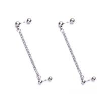 Stainless Steel Drop Earring, 304 Stainless Steel, plated & for man, original color, Ball; 4 to 5 mm [