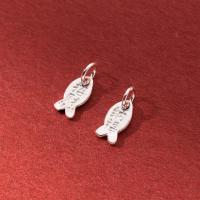 Sterling Silver Animal Pendants, 925 Sterling Silver, Fish, Antique finish, DIY [
