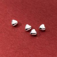 Sterling Silver Spacer Beads, 925 Sterling Silver, Heart, Antique finish, DIY, silver color Approx 0.8mm 